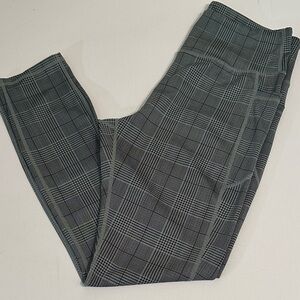 VITAL LIFE Black Green Gingham Leggings